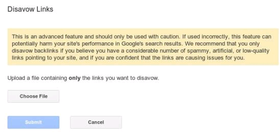 Disavow tool for SEO